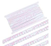 CABODYALS 13M White Sequin Ribbon Sparkle Braid Sequins Lace Trimming Flat Round Paillette Strip Single Face Woven Centipede Ribbons for Sewing Making Garment Accessories Home Decoration Diy Craft