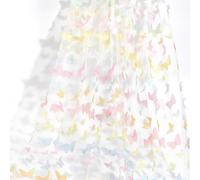 CABODYALS 145CM 3D Butterfly Lace Fabric Tulle Embroidery Applique Gradient Yellow Light Gauze Cloth Elegant Polyester Embroidered Netting for Sewing Making Clothing Accessories Dress Decor Diy Craft