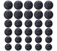 CABODYALS 15.5MM 17.5MM 20MM 3 Styles 90PCS Black Faux Leather Covered Shank Buttons Mushroom Shaped Upholstery Football Pattern Plastic Button for Sewing Making Clothes Decoration Diy Craft