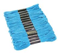 CABODYALS 15 Skeins 112M Blue Embroidery Thread Solid Color Friendship Bracelet String 6 Strand Cross Stitch Floss Cotton Yarn Crochet Threads for Sewing Making Jewelry Hand Needlecraft Knitting