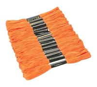 CABODYALS 15 Skeins 112M Orange Embroidery Thread Solid Color Friendship Bracelet String 6 Strand Cross Stitch Floss Cotton Yarn Crochet Threads for Sewing Making Jewelry Needlecraft Knitting