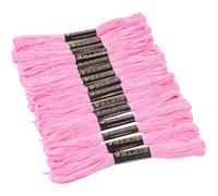 CABODYALS 15 Skeins 112M Pink Embroidery Thread Solid Color Friendship Bracelet String 6 Strand Cross Stitch Floss Cotton Yarn Crochet Threads for Sewing Making Hand Needlecraft Knitting Diy