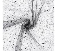 CABODYALS 150CM 100CM Black Glitter Sequin Mesh Fabric Sparkle Paillette Organza Material Sheer Transparent Tulle Shiny Lace Netting for Sewing Making Dresses Clothes Wedding Home Decor Diy Crafts