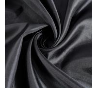 CABODYALS 150CM Black Silk Fabric Soft Polyester Satin Cloth By The Yard Vintage Breathable Solid Color Wide Silky Fabrics for Sewing Making Festival Wedding Home Decoration Costumes Diy Craft