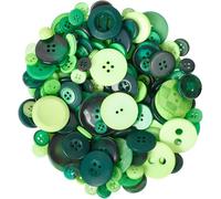CABODYALS 150G Green Resin Button Mixed Sizes Colours Assorted Snaps Round Shaped Pattern 4 and 2 Holes Flatback Replacement Buttons Bulk for Sewing Making Clothing Accessories Decoration Diy Crafts