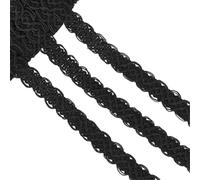 CABODYALS 16.45M 15mm Black Decorative Gimp Braid Trim By The Yard Upholstery Lace Ribbon Polyester Flat Webbing Fabric Ribbons for Sewing Clothes Curtain Pillow Bags Hats Decor Diy Crafts Supply