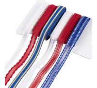 CABODYALS 16.45M 9.5mm Patriotic Ribbon Red White Blue Ribbon American Usa Themed 4th Of July Peace Stripe Grosgrain Satin Edge Ribbon for Gift Wrapping Independence Day Christmas Party Diy Decor