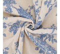 CABODYALS 160cm 100cm Flower Cotton Fabric Bundles Linen Canvas Blend Soft Flowers Pattern White Floral Rectangle Fabric for Sewing Making Clothing Quilting Home Decor Cloth Accessories Diy Craft