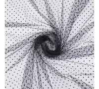 CABODYALS 160CM 91CM Black Polka Dot Sheer Mesh Fabric By The Yard Vintage Breathable Tulle Netting Polyester Gauze Cloth for Sewing Making Home Wedding Decor Clothing Accessories Diy Craft