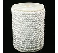 CABODYALS 17.3M 5mm White Twine Cord Rope Braided String Decorative Satin 3 Ply Silk Honer Trim Xmas Polyester Thread String Cord Trim for Home Curtain Tieback Graduation Handfasting Diy Decoration