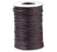 CABODYALS 175 Yards 1mm Dark Brown Waxed Cord Korean Polyester Round Wax Threads Soft Macrame Beading String Cords Bulk Rolls with Spool for Sewing Making Jewellery Necklaces Braiding Bracelet Diy