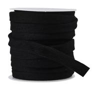 CABODYALS 18.29M 12mm Black Drawstring Cord Replacement Flat Soft Draw String Durable Polyester Cords Accessories With Spools for Men Women Sports Pants Sweatpants Sweaters Jackets Hoodies Diy Craft