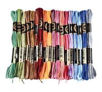 CABODYALS 18 Skeins 6 Strands Colourful Variegated Embroidery Floss Rainbow Colour Gradient Cross Stitch Thread Friendship Bracelets Yarn Threads String Bulk for Hand Sewing Crafts Diy Stitching