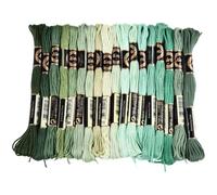 CABODYALS 18 Skeins 6 Strands Variegated Green Embroidery Floss Gradient Cross Stitch Thread Needlepoint Friendship Bracelets String Yarn Threads for Sewing Bracelet Making Diy Crafts Clothes Crochet