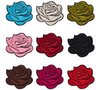 CABODYALS 18Pcs 9 Styles Flowers Embroidered Iron on Patches Rose Applique Decorative Sew on Floral Pattern Patches Bulk for Sewing Making Clothing Repair Hats Backpacks Jeans Diy Craft Decor