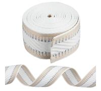 CABODYALS 2.29M 50mm White Jacquard Ribbons Vintage Boho Twill Pattern Strap Braid Embroidery Ethnic Trim Woven Polyester Ribbon for Sewing Making Bag Belt Clothing Decoration Diy Craft Supply