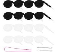 CABODYALS 2 Colors 16Pcs Black White Flat Drawstring Replacement Kit Drawstrings Replacement with Threaders Iron Bodkin Draw Strings Rope Tool Set for Shorts Pants Jackets Coats Hoodies Bags Diy
