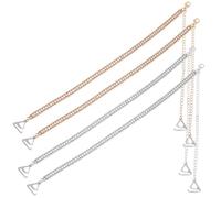 CABODYALS 2 Pairs Gold Silver Rhinestone Shoulder Straps Adjustable Replacement Decorative Bra Chain Summer Crystal Underwear Lingerie Strap Jewelry for Women Wedding Dress Party Tops Accessory
