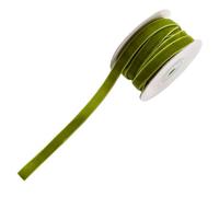 CABODYALS 2 Roll 20M 10mm Olive Green Velvet Ribbon Vintage Thin Single Face Soild Crushed Velvet Fabric Soft Ribbons Bundle Rolls with Spool for Christmas Tree Bridal Favors Invitations Craft DIY