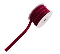 CABODYALS 2 Roll 20M Burgundy Crushed Velvet Ribbon 3/8 Inch Vintage Dark Wine Red Thin Single Face Fabric Ribbons Bundle with Spool for Sewing Making Crafts Christmas Bouquet Wedding Party Decor
