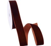CABODYALS 2 Rolls 12M 38mm Dark Brown Velvet Ribbon Wide Soft Velvet Fabric Trims Roll Vintage Single Face Spool Ribbons for Gift Wrapping Floral Bouquets Festival Decorations Diy Crafts