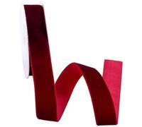 CABODYALS 2 Rolls 12M 38mm Dark Red Velvet Ribbon Soft Wide Burgundy Crushed Velvet Trim Vintage Soild Fabric Single Face Ribbons With Spool for Making Bow Gift Wrapping Bouquet Dress Decor Diy Craft
