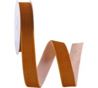 CABODYALS 2 Rolls 12M 38mm Light Brown Velvet Ribbon Wide Vintage Single Sided Soft Crushed Velvet Fabric Spool Ribbons for Sewing Making Flower Bouquet Gift Wrapping Decoration Diy Craft