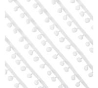 CABODYALS 20.12M White Pom Poms Ribbon Single Edge Ball Fringe Soft Ribbons Braid Balls Tassel Fabric Trim for Sewing Making Home Curtain Clothing Party Christmas Decor Diy Crafts Supply