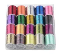 CABODYALS 20 Spool Glitter Embroidery Thread Metallic Assorted Tinsel Polyester Bracelet String Bulk Woven Sparkle Polyester Small Golden Soft Glittery Thread for Sewing Making Clothes Crafts
