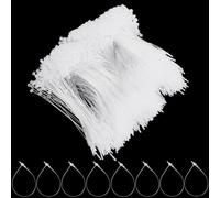 CABODYALS 2000Pcs 125.5mm Plastic Hang Tags Fastener Labels Tag Security Price String Clear Ring Loops Transparent Adjustable Snap Lock Safety Ties for Retail Store Clothes Diy Accessory Garden Craft