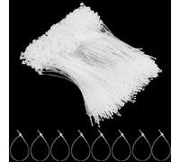 CABODYALS 2000Pcs 125.5mm Security Price Labels Tags Snap Lock Pin Plastic Hang Tag Fasteners Clear Ring String Loops Transparent Adjustable Safety Ties for Retail Store Clothes Price Diy Accessory