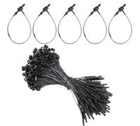 CABODYALS 2000Pcs 3.26 Inch Black Plastic Price Tags Security Snap Labels Lock Adjustable Fasteners Ring String Hang Pins Safety Ties for Retail Stores Clothing Accessories Price Diy Garden Craft