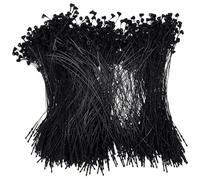 CABODYALS 2000Pcs 5 Inch Plastic Black Tag Loops Hang Tag String Security Price Tags Fastener Ring Adjustable Snap Lock Pin Safety Loop Ties for Retail Store Clothing Accessories Diy Craft Price Tag