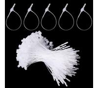 CABODYALS 2000Pcs 83mm Clear Plastic Labels Tag Transparent Fasteners Loops Adjustable Hang Tags Security Snap Lock Price Ties for Retail Stores Clothing Accessories Display Item Bags Diy Garden Craft