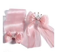 CABODYALS 20M 40mm Light Pink Sheer Organza Ribbon Shimmer Silk Chiffon Webbing Soft Fabric Smooth Transparent Gauze Trim Satin Tulle Ribbons for Gift Wrapping Bows Wedding Birthday Decor Bouquet