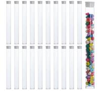 CABODYALS 20Pcs 15.5CM Clear Plastic Bead Storage Tubes with Lids Container Rigid Round Transparent Portable Tube Pvc Holder Tubing Bottles Empty Organizer Set for Crafts Sticks Wedding Party Candy