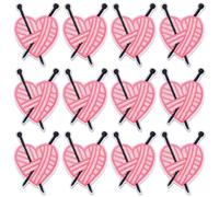 CABODYALS 20Pcs Pink Embroidered Heart Shape Patch Valentines Iron on Patches Cute Striped Sew on Repair Badge Appliques Bulk for Sewing Making Cloth Jackets Socks Valentines Christmas Supply