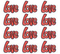 CABODYALS 20Pcs Red Love Letter Iron on Patch Valentine Embroidered Patches Mini Love Word Sew on Repair Applique Emblem Bulk for Sewing Making Jacket Clothes Jeans Shirt Dresses DIY Decor Supply