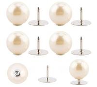 CABODYALS 20Pcs White Pearl Buttons Pin Reusable Removable No Sew Plastic Round Pearl Button Pins Instant Replacement Bulk with Iron Needle for Clothes Crafts Dresses Jacket Shirt Accessories Diy