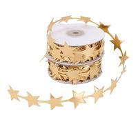 CABODYALS 21.87 Yards Gold Glitter Star Trim Seil Golden Stoff Verzierung Sparkling Stars Dekorative Polyester Weihnachten String Band Für Geschenkverpackung Festival Party Hochzeit DIY Craft Supplies