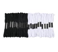 CABODYALS 210 Yards 24 Skeins Black and White Embroidery Thread Cross Stitch Floss Bracelet String Yarn Needle Crochet Polyester Threads Bulk for Sewing Making Knitting Friendship Bracelets Diy Crafts
