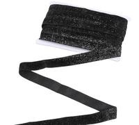 CABODYALS 22.86M 25mm Black Metallic Glitter Velvet Ribbon Single Face Sparkle Furry Grosgrain Polyester Satin Ribbons Bulk for Gift Wrapping Christmas Floral Bows Party Decor diy Crafts Supplies