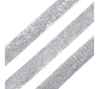 CABODYALS 22.86M 25mm Grey Glitter Velvet Ribbon Single Face Silver Metallic Sparkle Christmas Polyester Satin Ribbons Bulk for Gift Wrapping Floral Wedding Birthday Party Decor diy Crafts Supply
