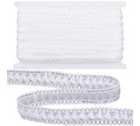 CABODYALS 22.86M 3/4 Inch White Braided Ribbon Polyester Gimp Woven Centipede Braid Lace Trim Soild Upholstery Fabric Trimming Bulk for Sewing Making Crafts Costume Curtain Clothes Dress Diy Supply