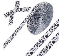CABODYALS 22.86M Zebra Grosgrain Ribbon Black White Striped Cow Pattern Jungle Safari Print Twill Polyester Ribbons Bulk for Gift Wrapping Bows Floral Wedding Party Decoration Diy Craft Supplies