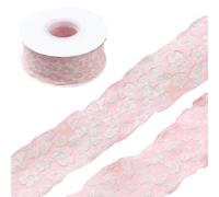 CABODYALS 22M 39mm Pink 3D Flower Pattern Ribbon Roll Vintage Wire Edge Exquisite Embroidered Floral Versatile Fabric Polyester Trim for Sewing Clothing Home Wedding Decor Bows Diy Crafts Supply