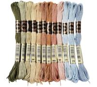 CABODYALS 24 Skeins 192M Variegated Cross Stitch Floss Polyester Embroidery Thread Friendship Bracelet String 6 Strand Yarn Threads Bulk for Jewellery Making Bracelet Knitting Stitching Diy Crafts