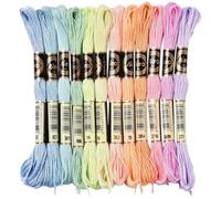 CABODYALS 24 Skeins 192M Variegated Embroidery Floss Cross Stitch Thread 6 Ply Macaroon Colourful Friendship Bracelet String Yarn Threads Bulk for Sewing Making Bracelets Knitting Stitching Diy Crafts
