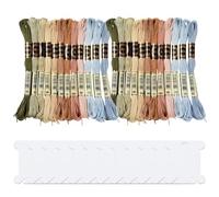 CABODYALS 24 Skeins 6 Strands Colourful Variegated Embroidery Thread Floss Cross Stitch Threads Gradient Friendship Bracelets Yarn String with Floss Bobbins for Hand Sewing Knitting Crafts Crochet