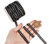 CABODYALS 25M 8mm Black Silver Braid Wave Trim Ric Rac Ribbon Bulk Metallic Braided Rick Rack Zig Zag Woven Gimp Bending Lace Trims for Sewing Making Gift Wrapping Diy Decor Craft Supplies